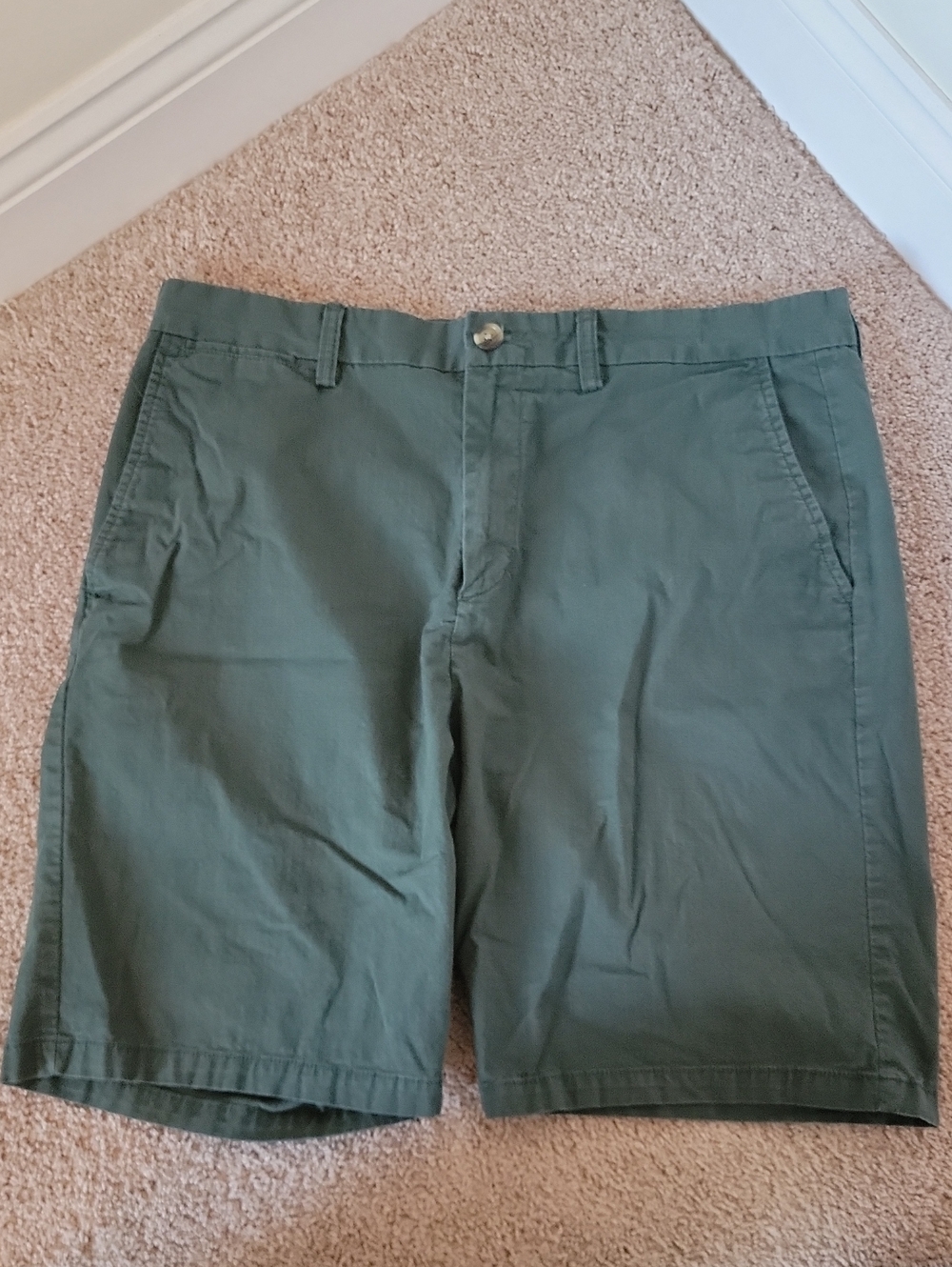 Old Navy Men's Olive Flat-Front Casual Shorts